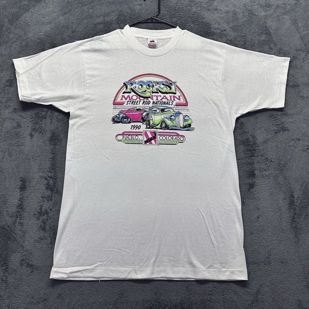 Vintage 1990 Rocky Mountain Street Rod Nationals Shirt Mens Large Made In USA